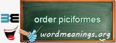 WordMeaning blackboard for order piciformes